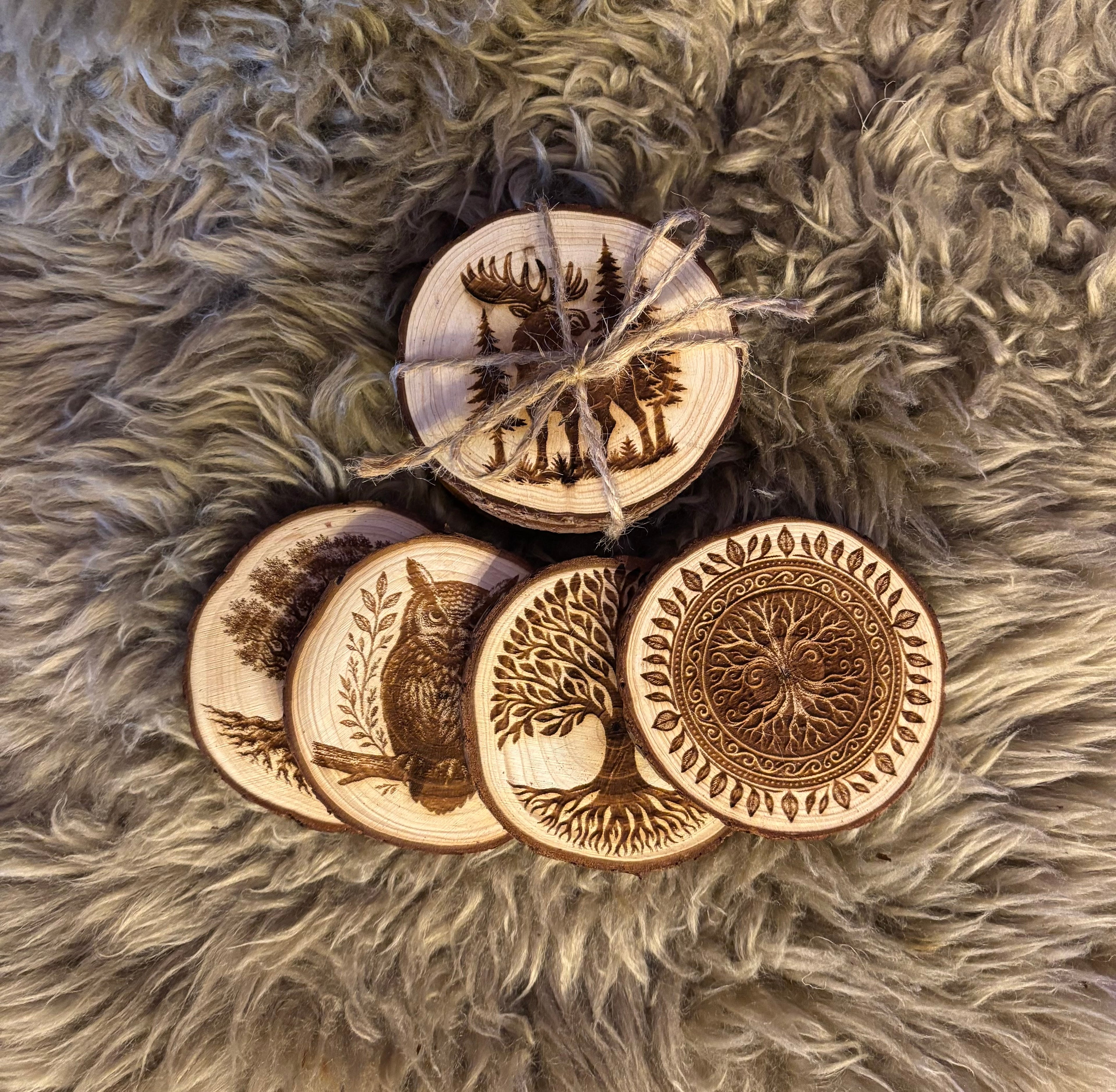 Untersetzer im 4er-Set Holz