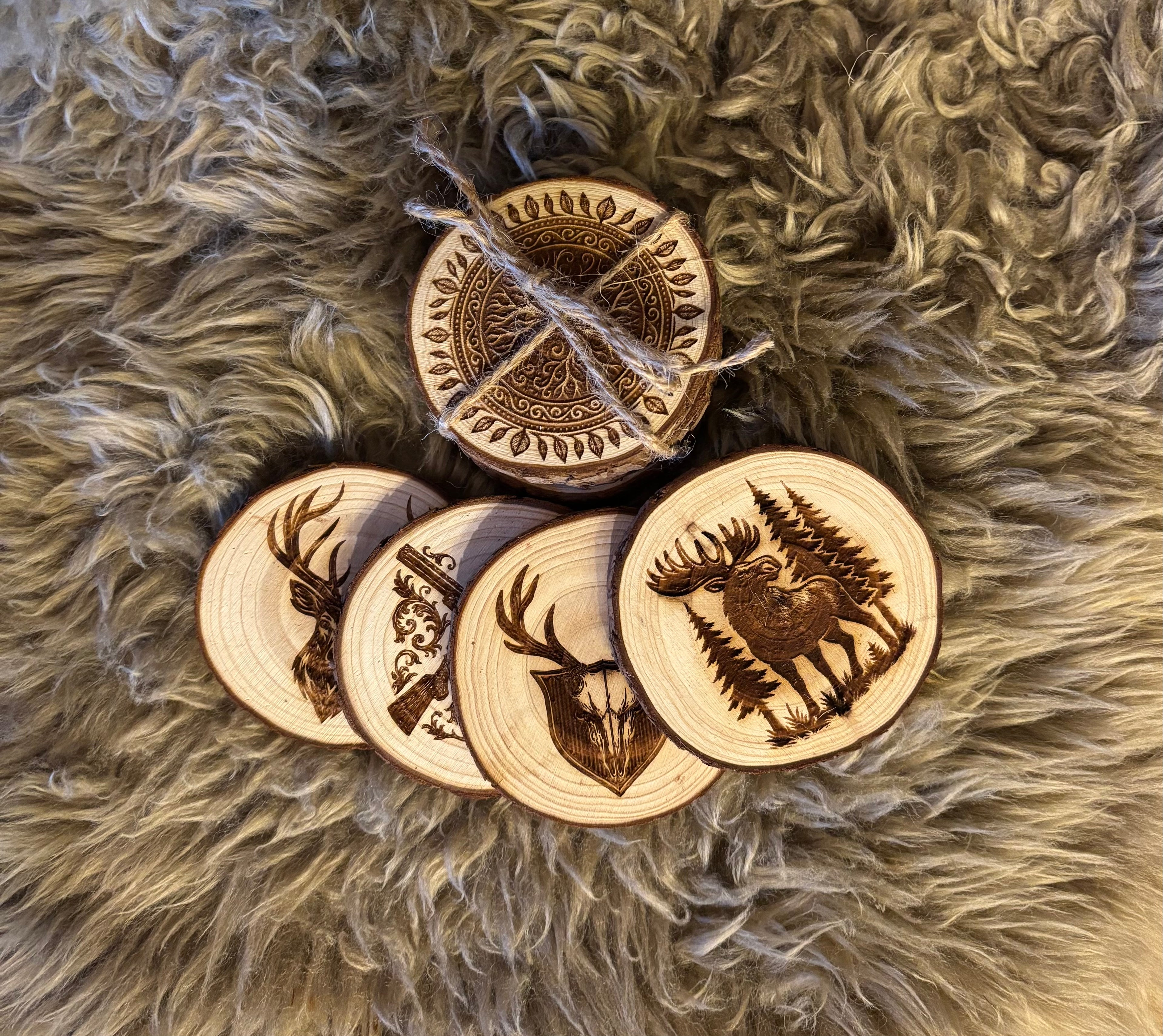 Untersetzer im 4er-Set Holz